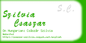 szilvia csaszar business card